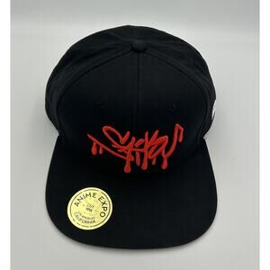 Anime Expo AX Hat Logo Streetwear Snapback Black Red Graffiti Drip Cap